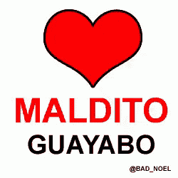a red cloud with the words maldito guayabo written below it