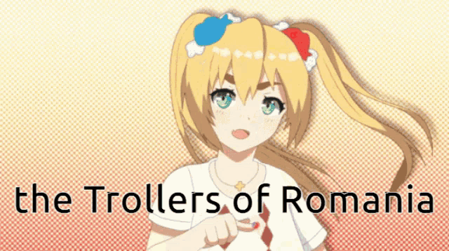 a poster with a girl and the words " the trollers of romania "