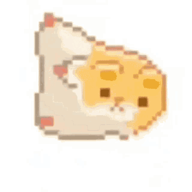 a pixel art drawing of a hamster laying down on its back .