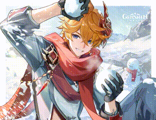 a boy in a scarf is holding a snowball in his hand .