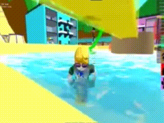 a cartoon character is swimming in a pool wearing goggles