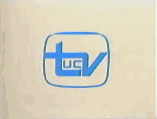 a blue and white logo for ucv is on a white background