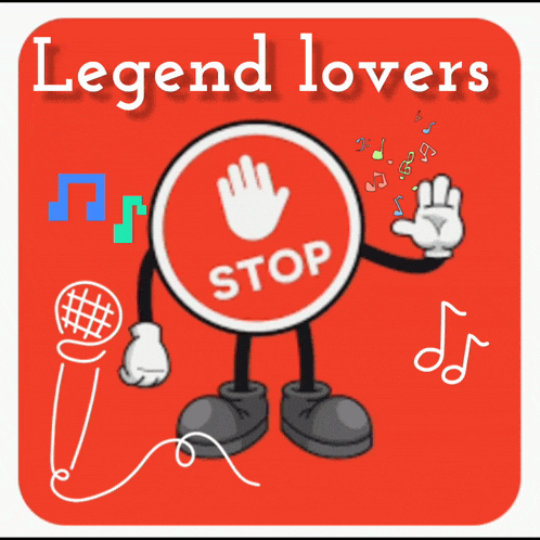a cartoon of a clock with arms and legs and the words legend lovers