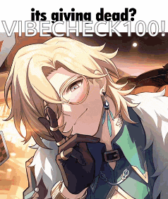 a pixel art of a man with glasses and the words " its giving dead vibecheck 100 " on the bottom