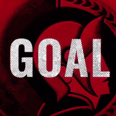 the word goal is displayed on a black and white background