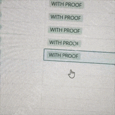 a computer screen displays a list of options including with proof