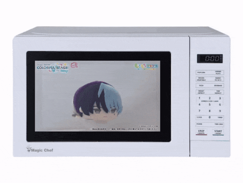 a white microwave with a screen that says 0:00