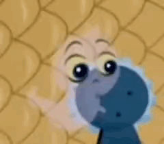 a cartoon character wearing sunglasses is standing in front of a wall .