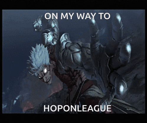 a picture of a robot with the words on my way to hoponleague above it