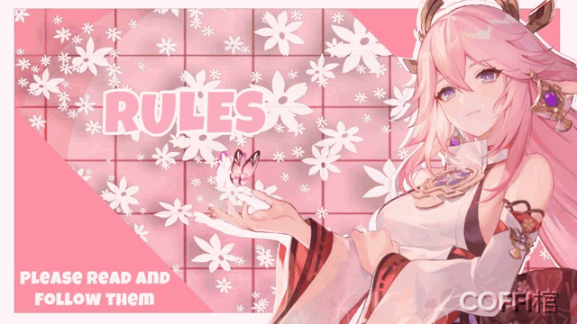 a poster that says rules on it