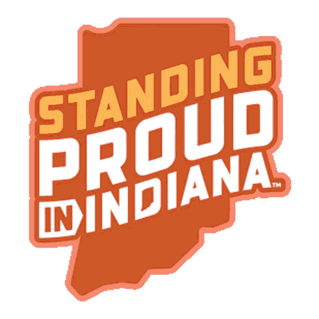 a sticker that says standing proud in indiana on it