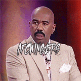 a bald man with a mustache is wearing a tan suit and tie and says afc zingers