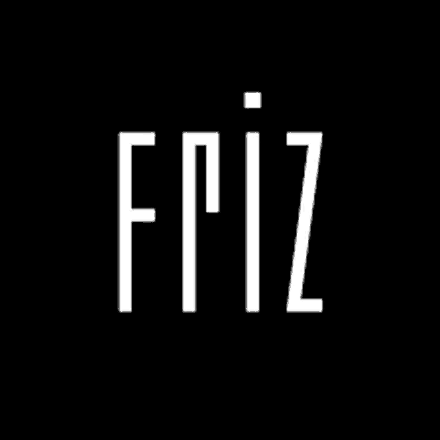 a white logo on a black background that says friz