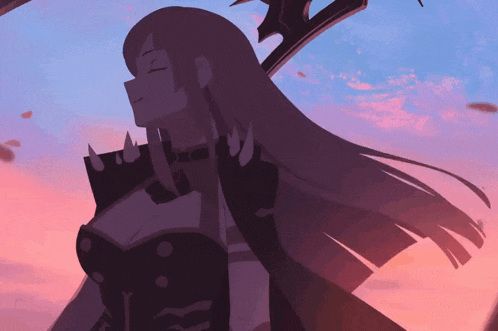 Amime релакс Girl Wind GIF
