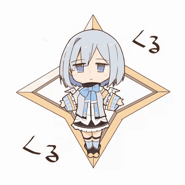 a drawing of a girl in a star shaped frame with the number 43 written below it