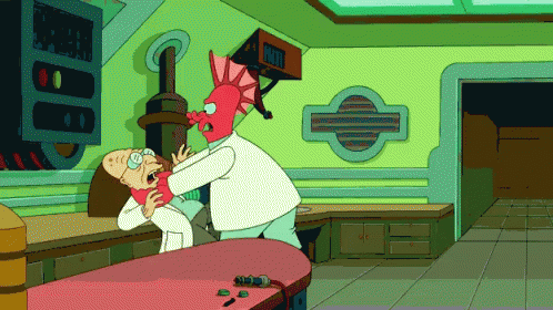 Strangling The Professor - Futurama GIF - Killing Zoidberg Farnsworth GIFs