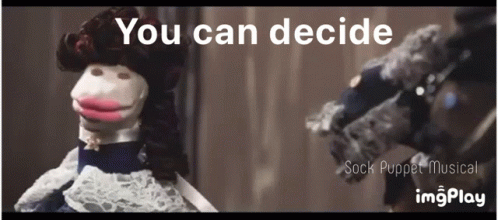 You Decide Choose GIF - You Decide Choose Sock Puppet Musical GIFs