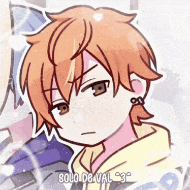a drawing of a boy with the words solo de val written below him