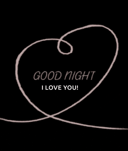 a drawing of a heart with the words good night i love you written inside of it