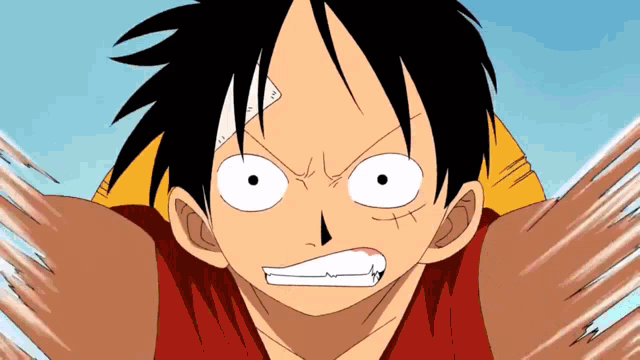 monkey d luffy from one piece has a bandage on his forehead