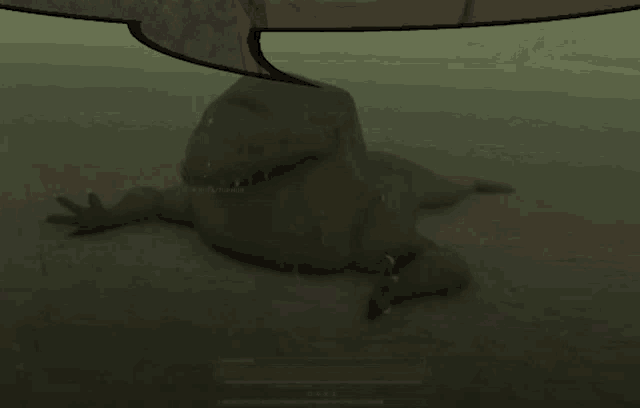 a frog is laying on the ground in a video game