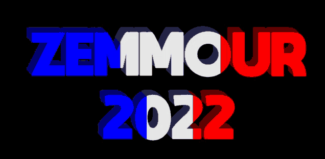 a black background with the words zemmour 2022 on it