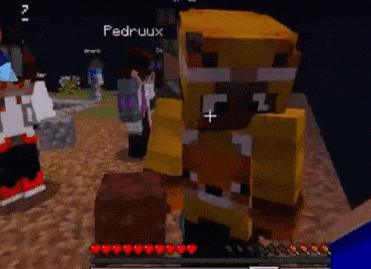 a group of minecraft characters are standing next to each other