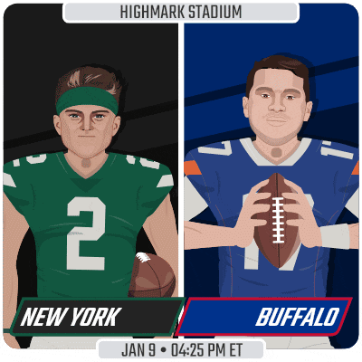an advertisement for a football game between the new york jets and the buffalo bills at highmark stadium