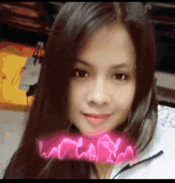 a close up of a woman 's face with the word lara on the bottom