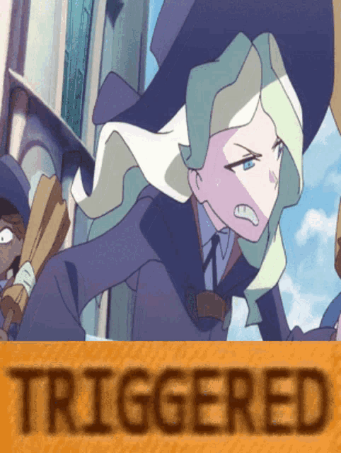 a poster with a witch and the word triggered
