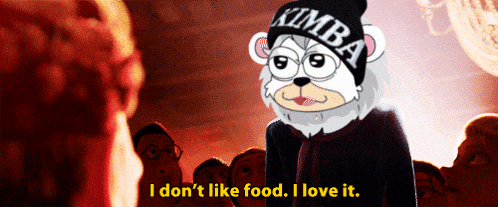 a cartoon character says i do n't like food