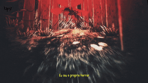 a drawing of a monster with the words " eu sou o proprio horror "