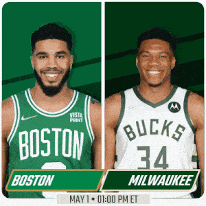 a boston and milwaukee basketball game is scheduled for may 1 at 1:00 pm et