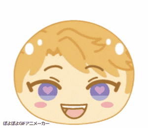 a cartoon drawing of a boy with blonde hair and blue eyes