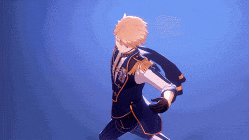 a man in a black and gold uniform is running