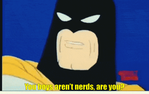 a cartoon of a superhero says " cause this ain 't the nerd taxi "