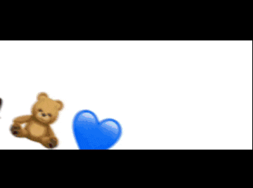 a teddy bear sits next to a blue heart and the word " posi "