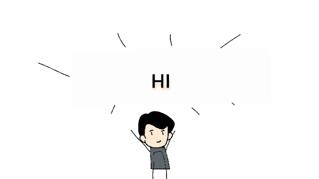 a cartoon of a boy wearing a blue shirt