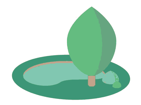 a cartoon illustration of a worm eating a tree leaf