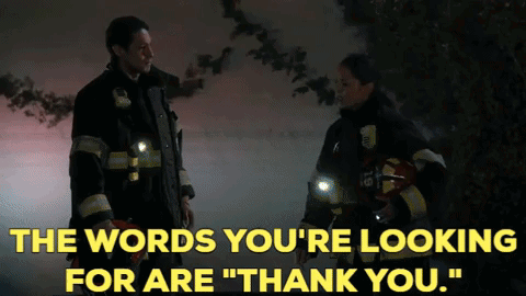 Station 19 Andy Herrera GIF - Station 19 Andy Herrera The Words Youre Looking For Are Thank You GIFs