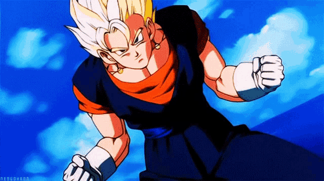 a picture of a cartoon character with a blue sky in the background and a caption that starts with the letter r