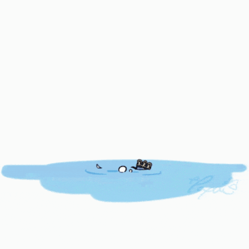 a drawing of a person in the water with a star