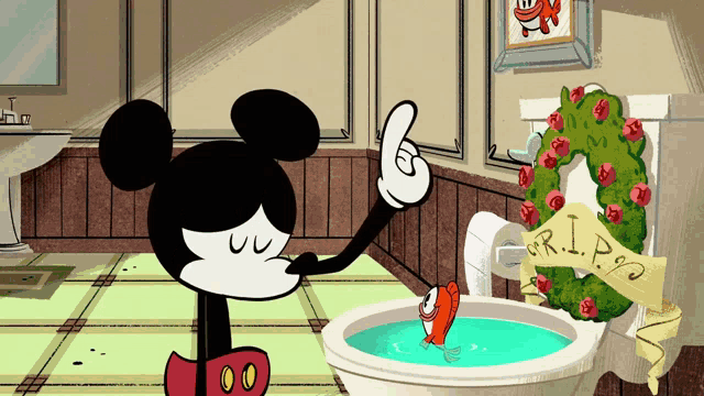 Mickey Mouse Flushed GIF - Mickey Mouse Flushed Bubbles GIFs