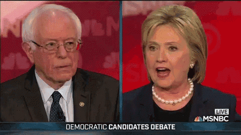 a debate between bernie sanders and hillary clinton is being broadcast live on msnbc