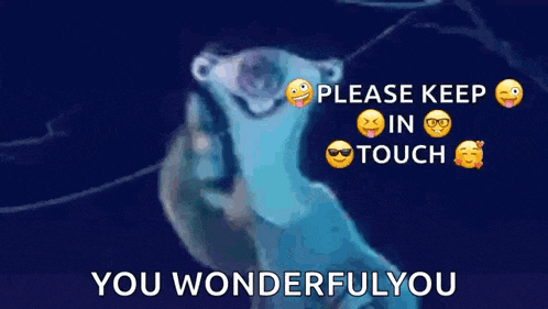a cartoon of a polar bear saying please keep in touch