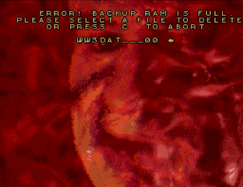 a red background with the words error backup ram is full on it