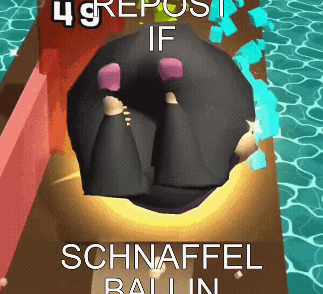 a picture of a person with the words 4 repost if schnaffel ball in below it