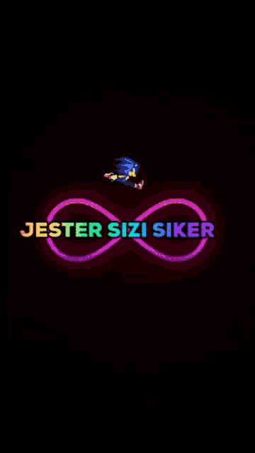 a sonic the hedgehog logo with the words jester sizi siker on it
