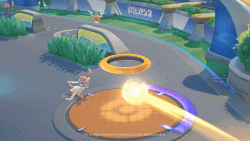 a screenshot of a video game with the words all images are from a product under development at the bottom