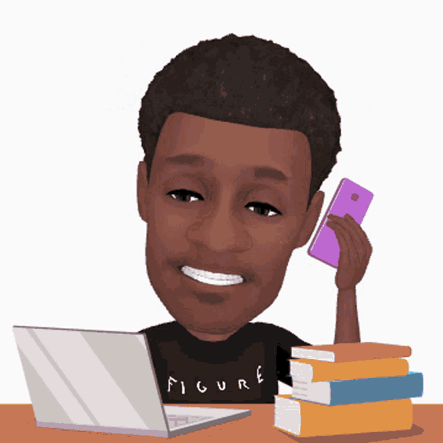 a cartoon of a man wearing a figure shirt